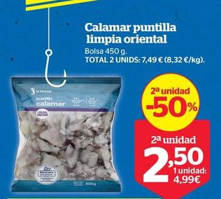 Oferta de Calamar Puntilla Limpia Oriental por 5,29€ en La Sirena