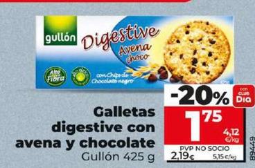 Oferta de Gullón - Galletas Digestive Con Avena Y Chocolate por 1,75€ en Dia