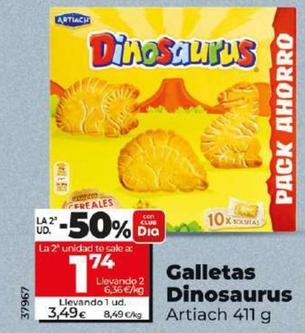 Oferta de Artiach - Galletas Dinosaurus por 3,49€ en Dia