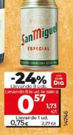 Oferta de San Miguel - Cerveza por 0,75€ en Dia