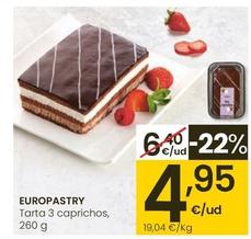 Oferta de Europastry - Tarta 3 Caprichos por 4,95€ en Eroski