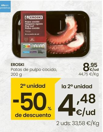 Oferta de Eroski - Patas De Pulpo Cocido por 8,95€ en Eroski