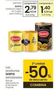 Oferta de Serpis - Aceituna Negra Sin Hueso por 2,79€ en Eroski