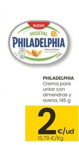 Oferta de Philadelphia - Crema Para Untar Con Almendras Y Avena por 2€ en Eroski