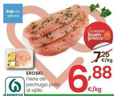 Oferta de Eroski - Filete De Pechuga Pollo Al Ajillo por 6,88€ en Eroski
