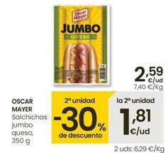 Oferta de Oscar Mayer - Salchichas Jumbo Queso por 2,59€ en Eroski