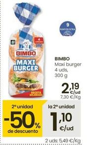 Oferta de Bimbo - Maxi Burger por 2,19€ en Eroski