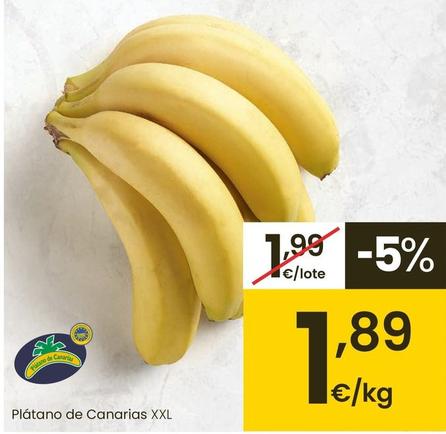 Oferta de Plátano De Canarias XXL por 1,89€ en Eroski