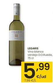 Oferta de Legaris - Vino Blanco Verdejo D.O. Rueda por 5,99€ en Eroski