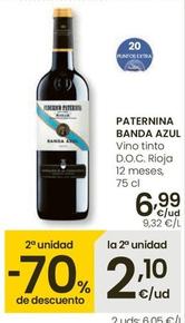 Oferta de Paternina Banda Azul - Vino Tinto D.O.C. Rioja 12 Meses por 6,99€ en Eroski