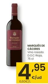 Oferta de Marqués De Cáceres - Vino Rosado D.O.C. Rioja por 4,95€ en Eroski