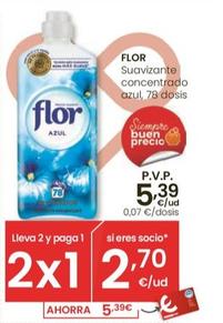 Oferta de Flor - Suavizante Concentrado Azul por 5,39€ en Eroski