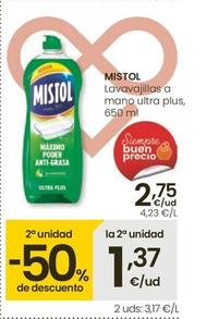 Oferta de Mistol - Lavavajillas A Mano Ultra Plus por 2,75€ en Eroski