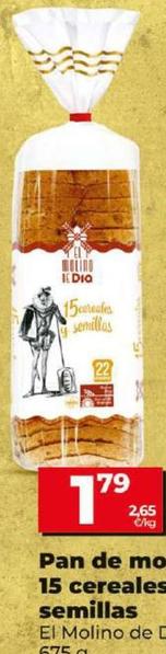 Oferta de El Molino De Dia - Pan De Molde 15 Cereales Y Semillas por 1,79€ en Dia