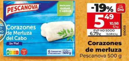 Oferta de Pescanova - Corazones De Merluza por 5,49€ en Dia