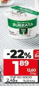 Oferta de Dia Seleccion Mundial - Queso Burrata Italiana por 1,89€ en Dia