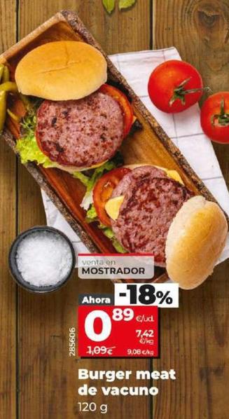Oferta de Burger Meat De Vacuno por 0,89€ en Dia