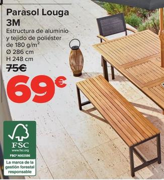 Oferta de Parasol Louga 3M por 69€ en Carrefour