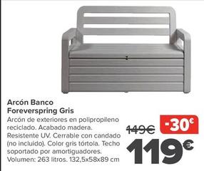 Oferta de Arcón Banco Foreverspring Gris por 119€ en Carrefour