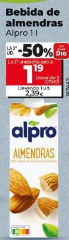 Oferta de Alpro - Bebida De Alimendras por 2,39€ en Dia