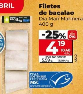 Oferta de Dia Mari Marinera - Filetes De Bacalao  por 4,19€ en Dia