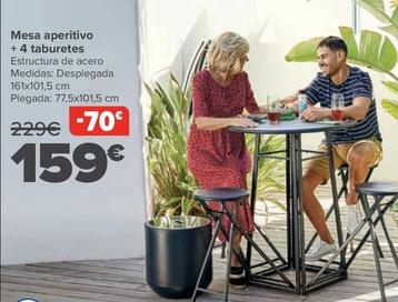 Oferta de Mesa Aperitivo  + 4 Taburetes por 159€ en Carrefour