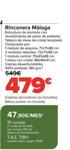 Oferta de Rinconera Málaga por 479€ en Carrefour
