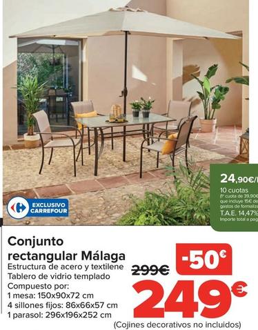Oferta de Conjunto Rectangular Malaga por 249€ en Carrefour