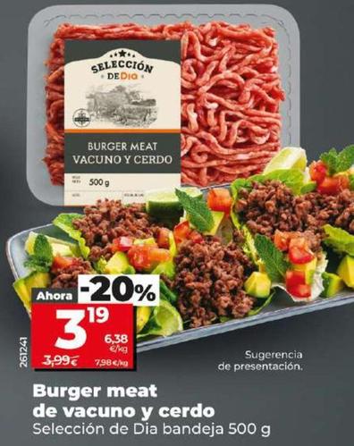 Oferta de Seleccion De Dia - Burger Meat De Vacuno Y Cerdo por 3,19€ en Dia