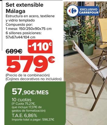 Oferta de Set Extensible Malaga por 579€ en Carrefour