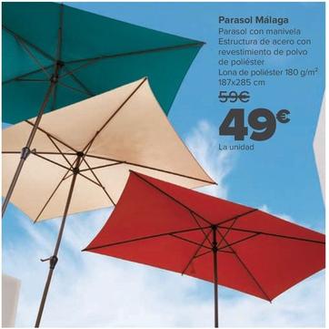 Oferta de Parasol Malaga por 49€ en Carrefour