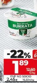 Oferta de Dia Seleccion Mundial - Queso Burrata Italiana por 1,89€ en Dia