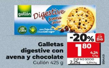 Oferta de Gullón - Galletas Digestive con Avena y Chocolate  por 1,8€ en Dia