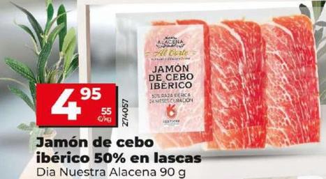 Oferta de Dia Nuestra Alacena - Jamon De Cebo Iberico 50% En Lascas por 4,95€ en Dia