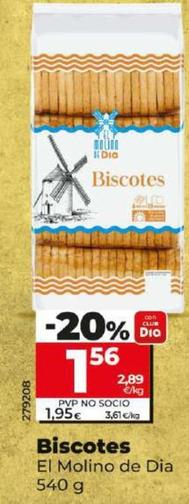 Oferta de El Molino De Dia - Biscotes por 1,56€ en Dia