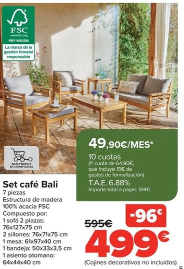Oferta de Set Cafe Bali por 499€ en Carrefour