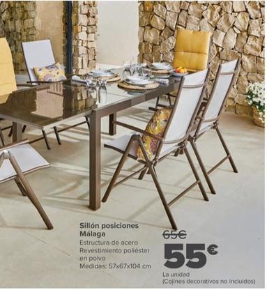 Oferta de Sillon Posiciones Malaga por 55€ en Carrefour