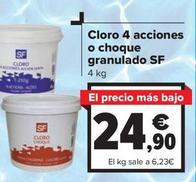 Oferta de Cloro 4 Acciones O Choque Granulado SF por 24,9€ en Carrefour