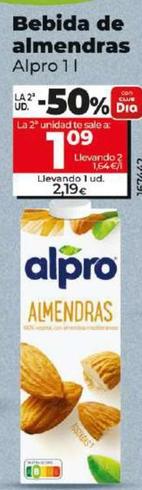 Oferta de Alpro - Bebida De Almendras por 2,19€ en Dia
