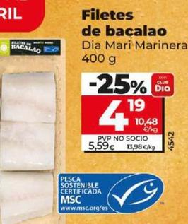 Oferta de Dia Mari Marinera - Filetes De Bacalao por 4,19€ en Dia