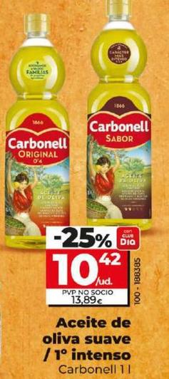 Oferta de Carbonell - Aceite De Oliva Suave / 1° Intenso por 10,42€ en Dia