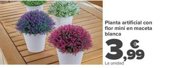 Oferta de Planta Artificial Con Flor Mini En Maceta Blanca por 3,99€ en Carrefour