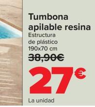 Oferta de Tumbona Apilable Resina por 27€ en Carrefour