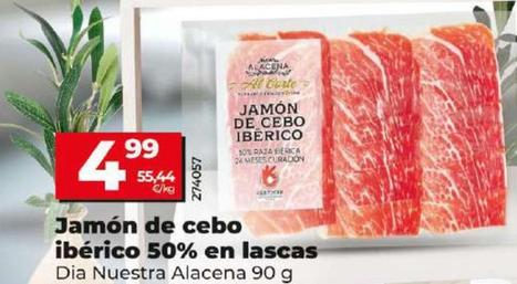 Oferta de Dia Nuestra Alacena - Jamon De Cebo Iberico 50% En Lascas por 4,99€ en Dia