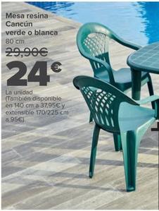 Oferta de Mesa Resina Cancún Verde O Blanca por 24€ en Carrefour