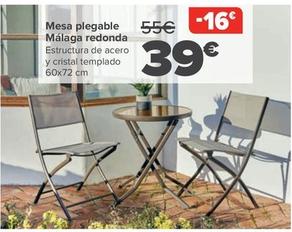 Oferta de Mesa Plegable Malaga Redonda por 39€ en Carrefour