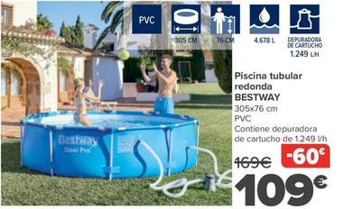 Oferta de Bestway - Piscina Tubular Redonda por 109€ en Carrefour