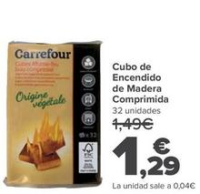 Oferta de Carrefour - Cubo De Encendido De Medera Comprimida por 1,29€ en Carrefour