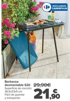 Oferta de Barbacoa Desmontable S20 por 21,9€ en Carrefour