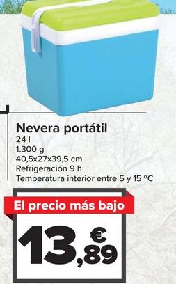 Oferta de Nevera Portátil por 13,89€ en Carrefour
